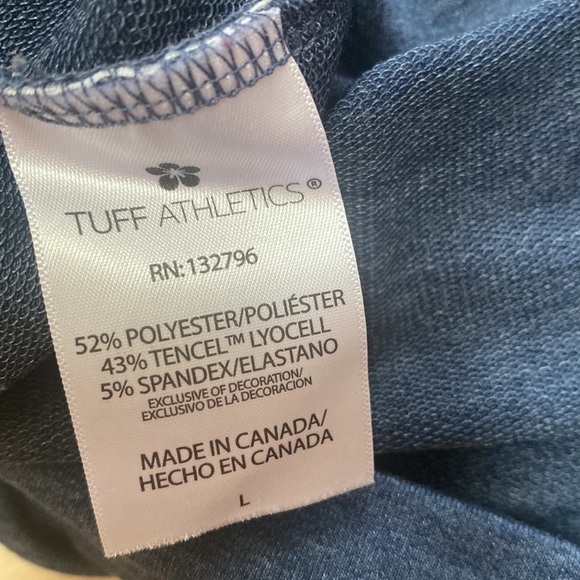 Tuff Athletics Womens L Long Sleeve Blue Shirt. Pullover. Crew neck. Heather Blu - Picture 9 of 12